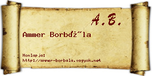 Ammer Borbála névjegykártya